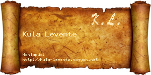 Kula Levente névjegykártya